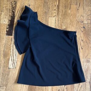 Elegant Banana Republic L Black One-Shoulder Blouse